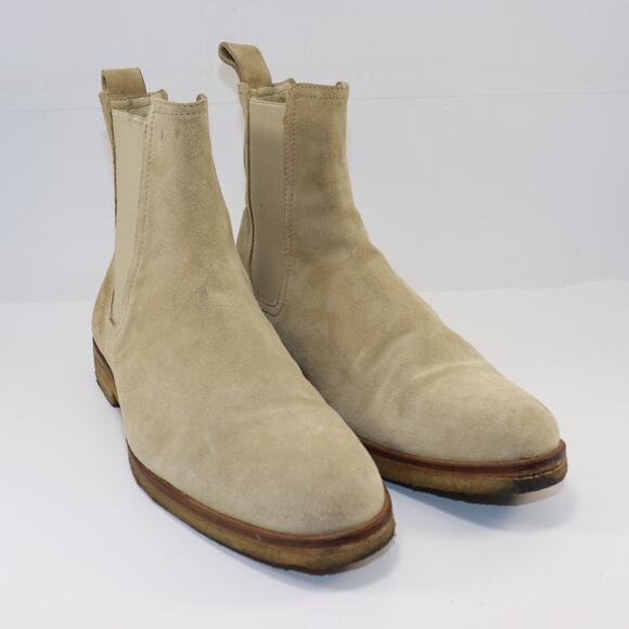 Marc Wenn Suede Chelsea Boots Beige Tan Crepe Sole EU 42 US 9 - Picture 1 of 8